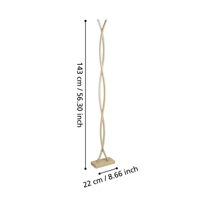 Lampadar EGLO Lasana 4 901107 LED 36W 3000K 4700lm 220-240V,50/60Hz L 230mm x l 110mm x H 1430mm aluminiu/otel maro deschis plastic alb IP20 [6]