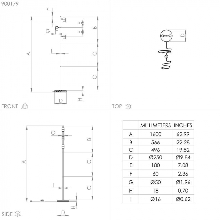 Lampadar EGLO LURONE 900179, E27 3X10W, Negru, Alama [3]