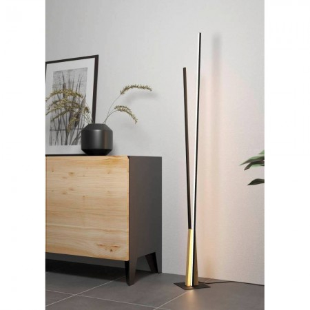 Lampadar Eglo Panagria, negru mat, lemn natur, LED, 12W, 2880 lumeni, alb cald 3000K, 900493 [2]