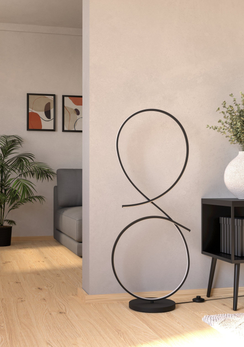 Lampadar EGLO Serpins 901271 LED 20W 3000K 2500lm 220-240V,50/60Hz L 425mm x l 250mm x H 1070mm aluminiu/otel negru plastic alb IP20 [2]