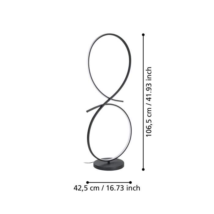 Lampadar EGLO Serpins 901271 LED 20W 3000K 2500lm 220-240V,50/60Hz L 425mm x l 250mm x H 1070mm aluminiu/otel negru plastic alb IP20 [5]