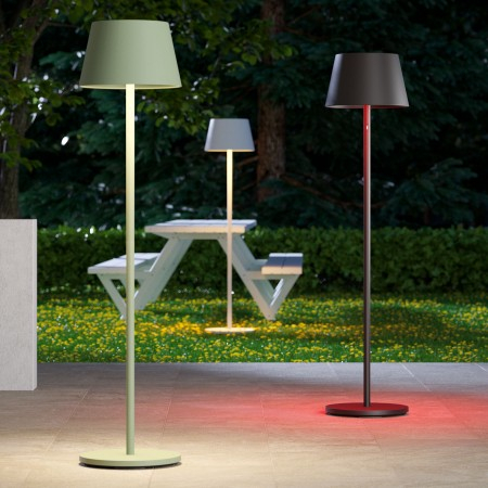 Lampadar exterior Teseo, negru mat, baterie, LED+RGB, 10W, 550 lumeni, 2700/3000/4000K+RGB, IP65, H.150 cm, 90440 [2]