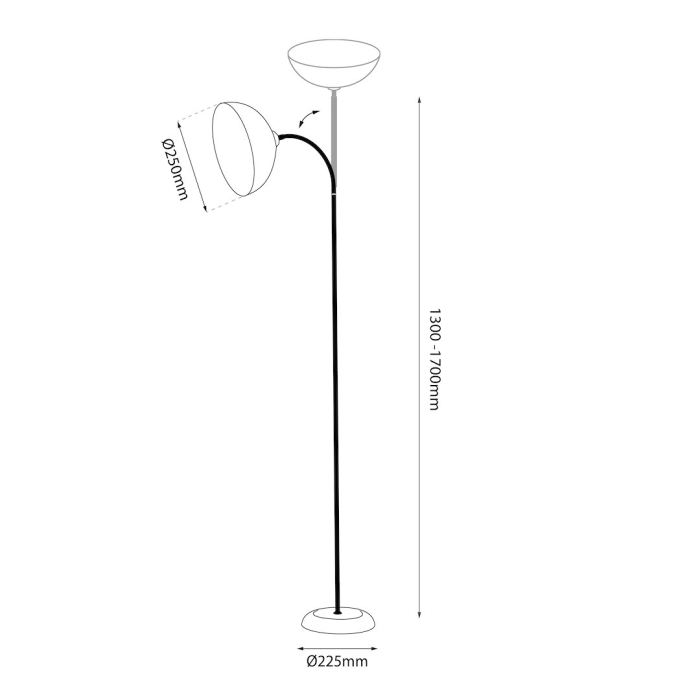 Lampadar Milagro Zack E27 1x E27 max 15W   230V Cashmere Metal & Plastic IP20 [8]