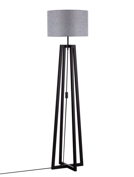 Lampadar Nova Luce ARTIS 9001082 E27 1x12W    Grey Linen Shade & Black W ood   IP20 [2]