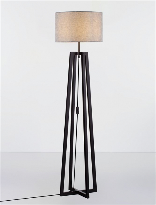 Lampadar Nova Luce ARTIS 9001082 E27 1x12W    Grey Linen Shade & Black W ood   IP20 [4]