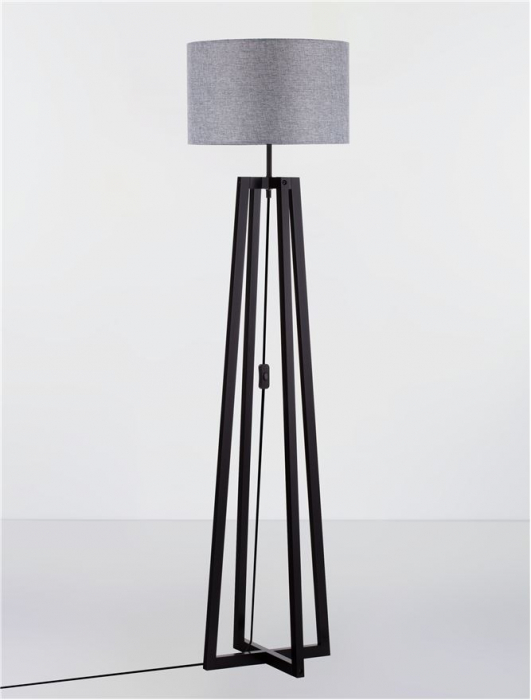Lampadar Nova Luce ARTIS 9001082 E27 1x12W    Grey Linen Shade & Black W ood   IP20 [3]