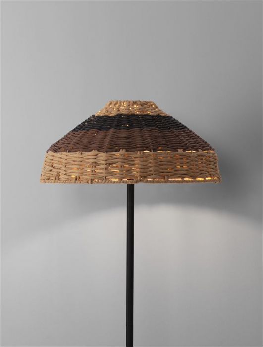 Lampadar Nova Luce CARO 9586529 E27 1x12W    Natural Rattan Black BroW n Black Fabric W ire & Base Cable  IP20 [7]