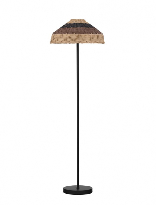 Lampadar Nova Luce CARO 9586529 E27 1x12W    Natural Rattan Black BroW n Black Fabric W ire & Base Cable  IP20 [3]