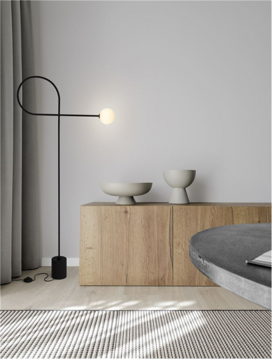Lampadar Nova Luce DEDALO G9 1x5W   Sandy Black Aluminium & Opal Glass IP20 [4]