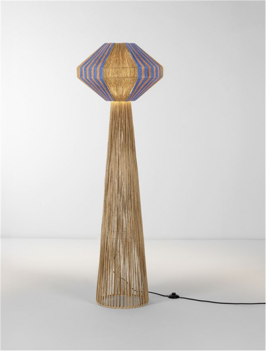 Lampadar Nova Luce DELIE 9586616 Natural, Blue & Yellow Rope E27 1x12W IP20 [4]