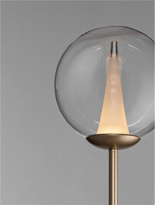 Lampadar Nova Luce GI 9416943 Triac Dimmable Sandy Gold Metal & Clear Glass LED 7W 506lm 3000K IP20 [4]