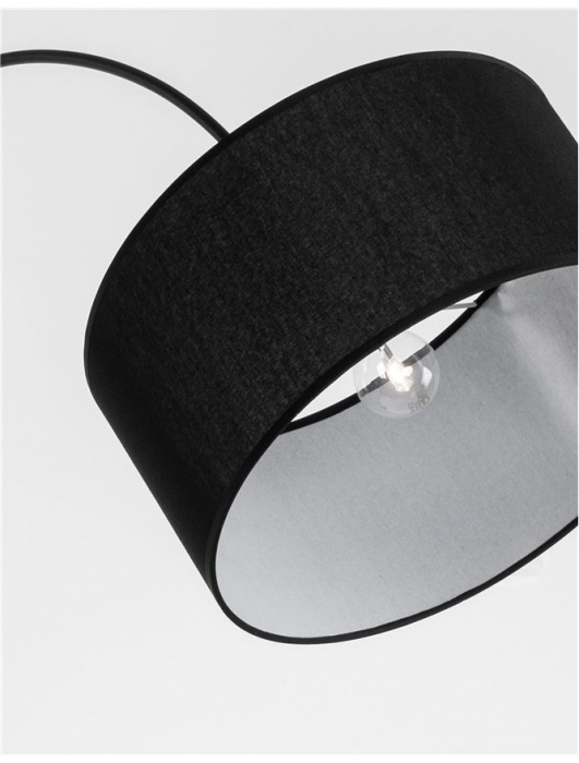 Lampadar Nova Luce SAMA E27 1x12W   Black Fabric Shade Black Aluminium Base  IP20 [8]