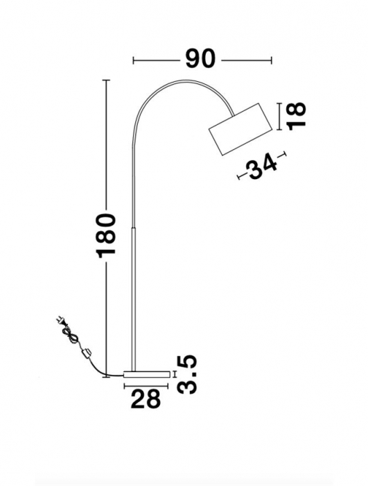 Lampadar Nova Luce SAMA E27 1x12W   Black Fabric Shade Black Aluminium Base  IP20 [9]