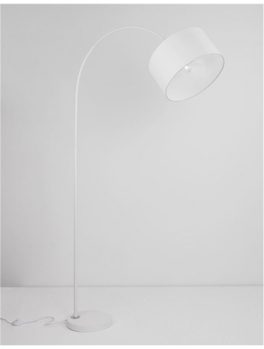 Lampadar Nova Luce SAMA E27 1x12W   White Fabric Shade White Aluminium Base  IP20 [2]