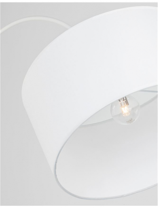 Lampadar Nova Luce SAMA E27 1x12W   White Fabric Shade White Aluminium Base  IP20 [4]