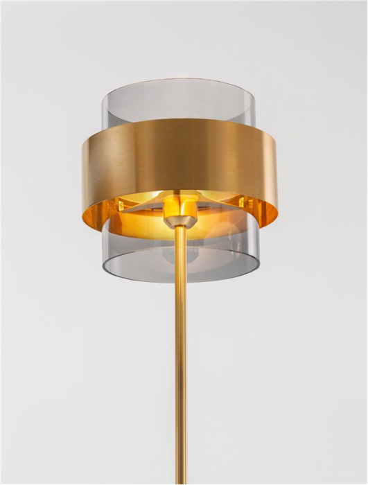 Lampadar Nova Luce SIANNA E27 1x12W   Smoke Glass & Black Cord & Brass gold Metal IP20 [5]