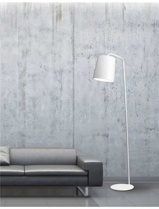 Lampadar Nova Luce STABILE E27 1x12W   Matt White Metal Outside Matt White Inside Black Fabric Wire IP20 [4]