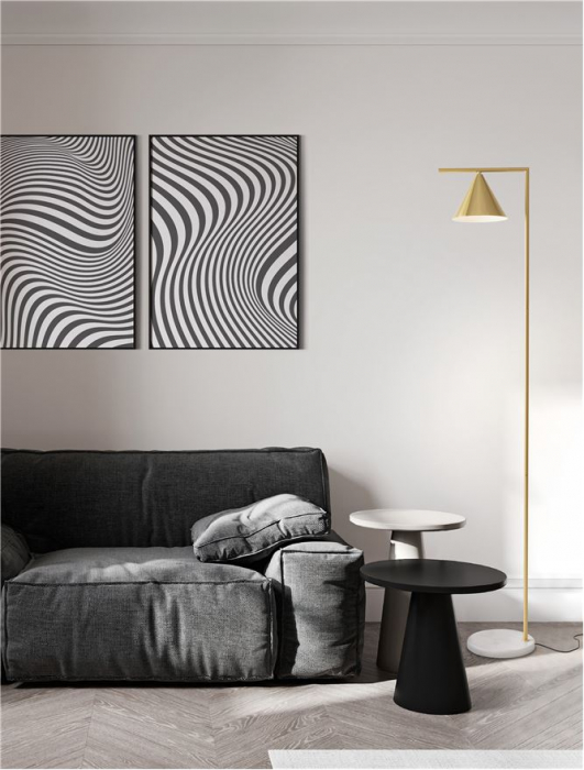 Lampadar Nova Luce SWAY E27 1x12W   Brass Metal & White Marble Base  IP20 [2]