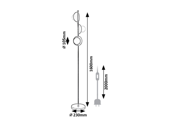 Lampadar Rabalux Jules G9 3x MAX 5W  metal sticlă negru IP20 [6]
