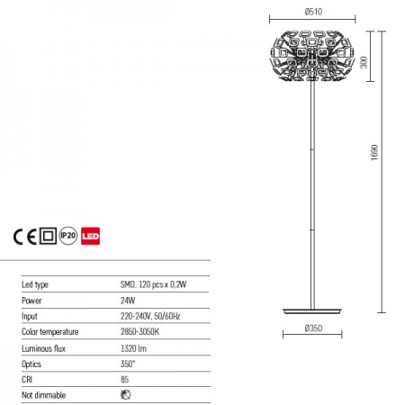 Lampadar Redo Nova 01-932 LED 24W MWH [2]