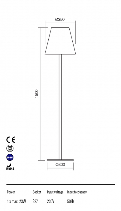 Lampadar Redo PINO 9978 Gri inchis E27 1x42W   IP20 [2]