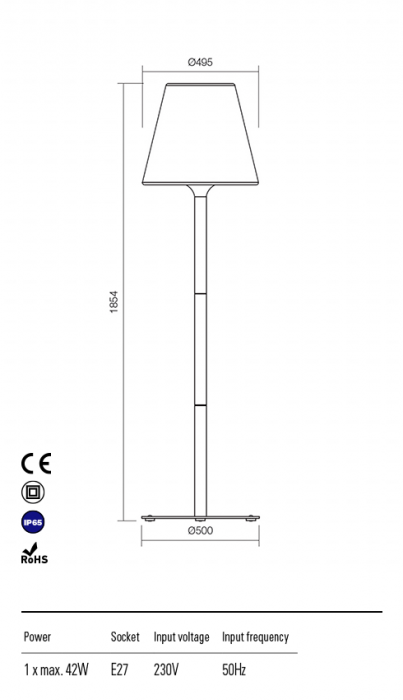 Lampadar Redo PINO 9979 Gri inchis E27 1x42W   IP20 [2]