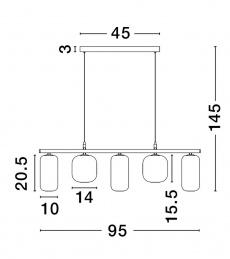 Lustra AELIA Nova Luce 9009142 LED 19 W, 2253 lm, 3000K IP20 Black Smokey Gray [4]