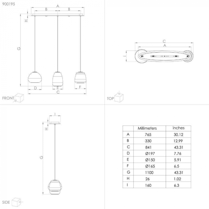 Lustra EGLO AGUILARES 900195, E27 3X40W, Negru-Gri-transparent [3]