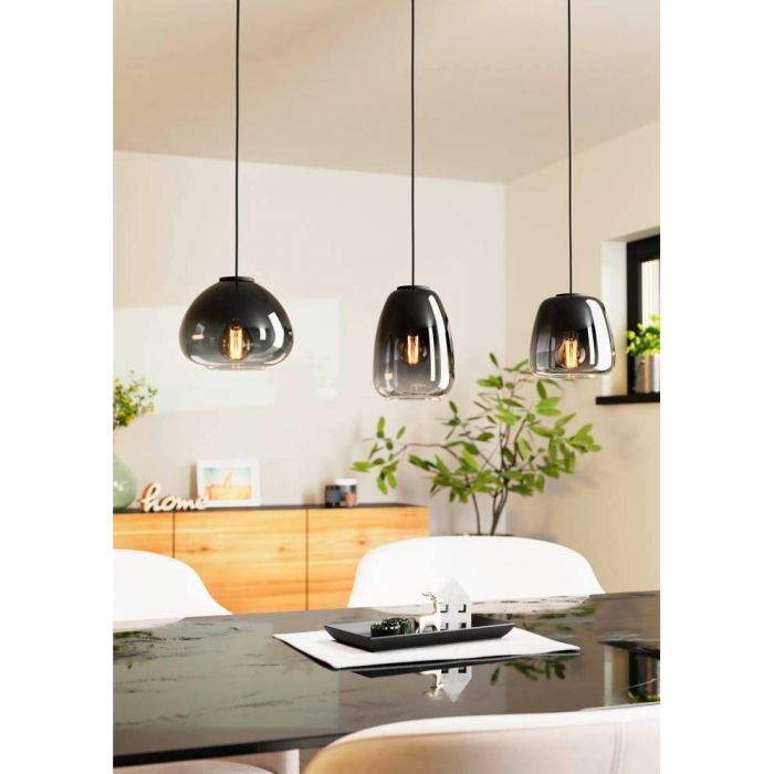 Lustra EGLO AGUILARES 900195, E27 3X40W, Negru-Gri-transparent [2]