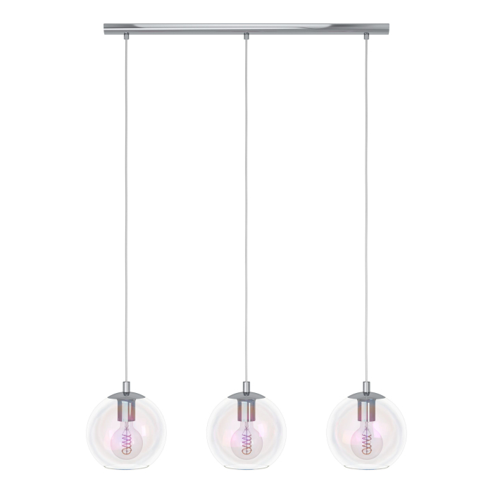 Lustra EGLO Ariscani 2 901919 E27 3X60W 220-240V,50/60Hz L 765mm x l 165mm x H 1100mm otel crom sticla iridescent IP20 [2]