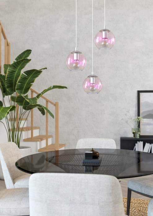 Lustra EGLO Ariscani 2 901921 E27 3X60W 220-240V,50/60Hz H 1100mm x Ø425mm otel crom sticla iridescent IP20 [2]