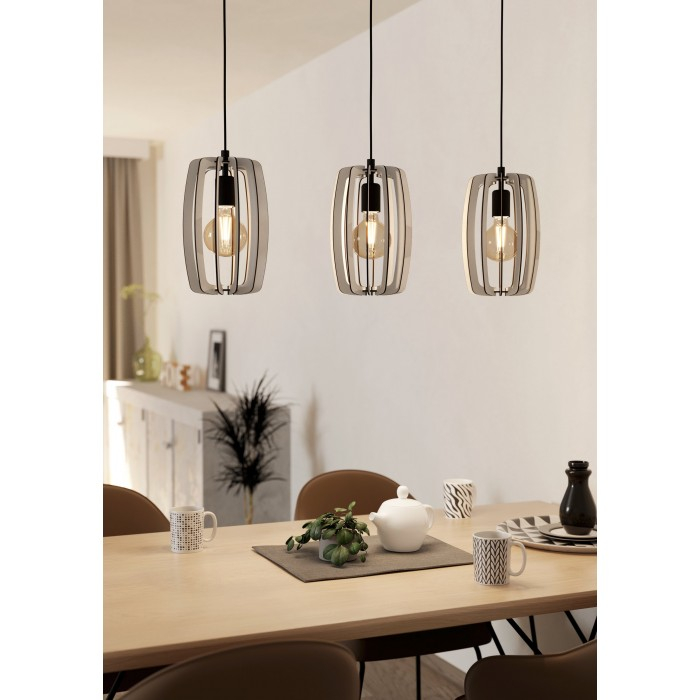 Lustra Eglo Bajazzara, gri, lemn, 3XE27, L. 110 cm, 900503 [3]