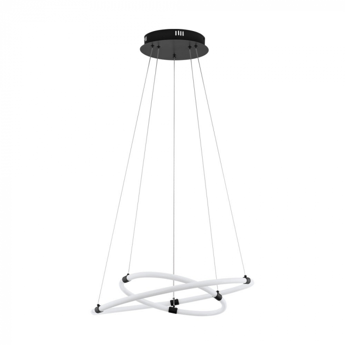 Lustra EGLO BANDERILLAS 39839, LED 22W 5800lm 3000K Ø600mm, Otel, Negru, Alb [1]