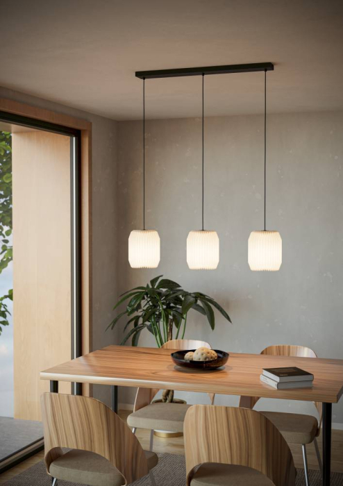 Lustra EGLO Belgrave 44102 E27 3X40W 220-240V,50/60Hz L 880mm x l 180mm x H 1100mm otel negru hartie alba IP20 [4]