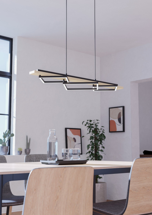 Lustra EGLO Boyal 901927 LED;LED 2X13W;1X16W 3000K lm 220-240V,50/60Hz L 1010mm x l 400mm x H 1100mm otel/lemn negru/maro plastic alb IP20 [2]