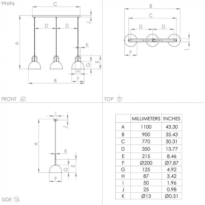 Lustra EGLO CALMANERA 99696, E27 3X40W, Alb, Alama [3]