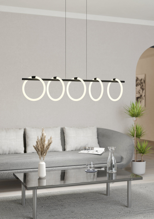 Lustra EGLO CARANACOA LED 5X7W 7000lm 3000K Negru Alb IP20 [2]