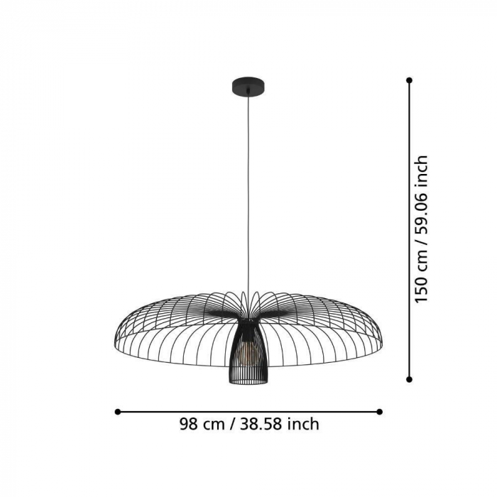 Lustral EGLO CHAMPERICO 390217, E27 1X60W Ø985, Negru [2]