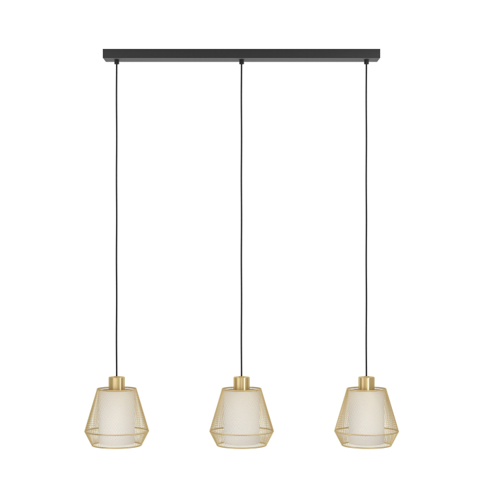 Lustra EGLO Ciudadela 900897 E27 3X40W 220-240V,50/60Hz L 880mm x l 180mm x H 1100mm otel negru tesatura/otel alba/alama periata IP20 [5]
