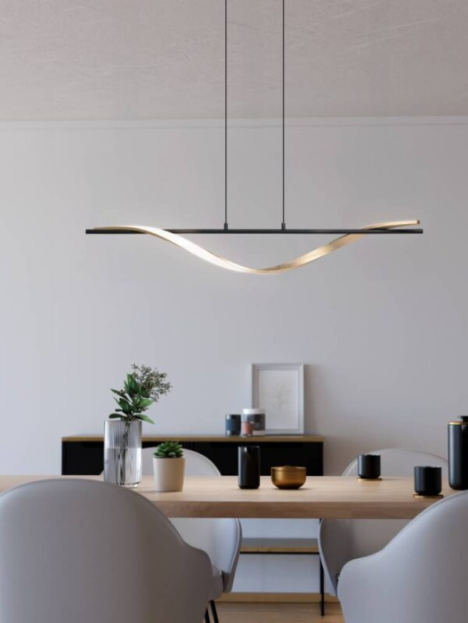 Lustra EGLO Conaprato 902135 LED 20W 2700-6500K 2500lm 220-240V,50/60Hz L 1150mm x l 115mm x H 1200mm aluminiu/otel negru/alama periata plastic alb IP20 [4]