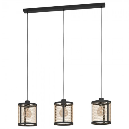 Lustra Eglo Dellow, negru/alama, 3XE27, L.88 cm, 43605 [1]