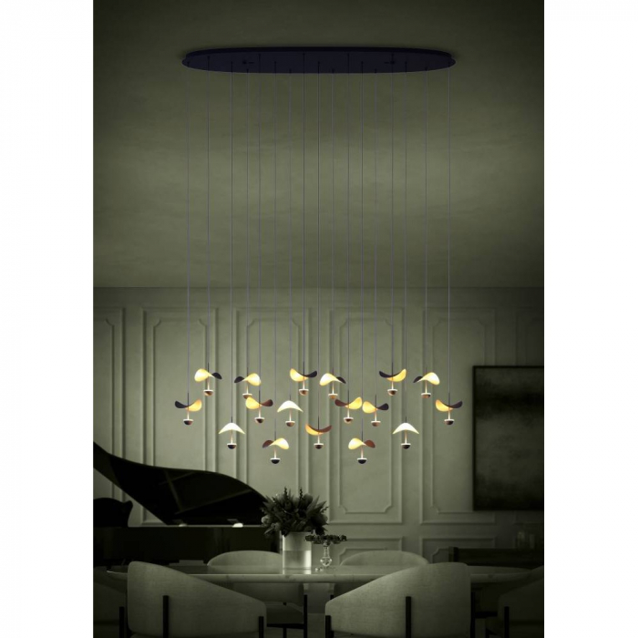 Lustră EGLO DRACERA 390343, 17X2,3W, 3000K, Oțel, Negru [3]