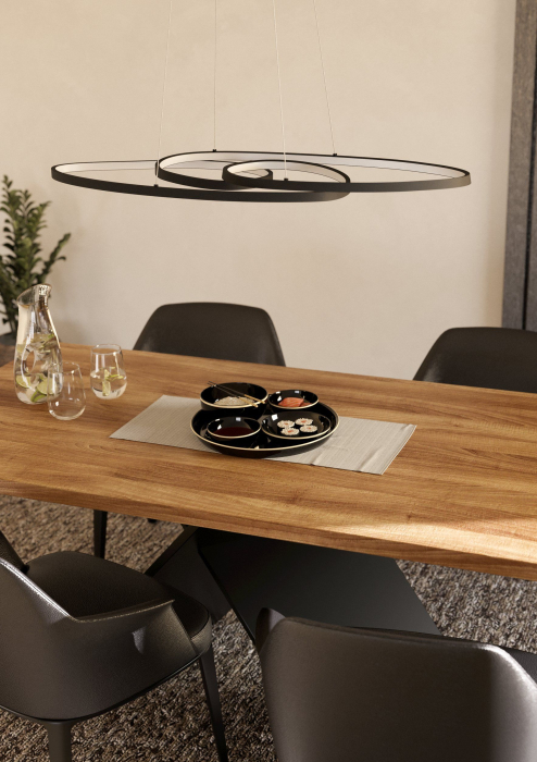 Lustra EGLO Gianella 900948 LED 38W 3000K 4400lm 220-240V,50/60Hz L 1000mm x l 360mm x H 1200mm aluminiu/otel negru plastic alb IP20 [2]