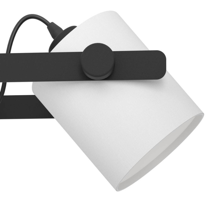 Lustra EGLO Hornwood 1 43426 E27 3X28W 220-240V,50/60Hz L 780mm x l 195mm x H 1100mm otel/lemn negru tesatura alba IP20 [2]