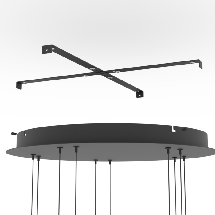 Lustra EGLO Hortunas 390434 LED 5X5,8W 3000K lm 220-240V,50/60Hz H 1500mm x Ø500mm otel negru sticla vaporizata negru transparent IP20 [2]