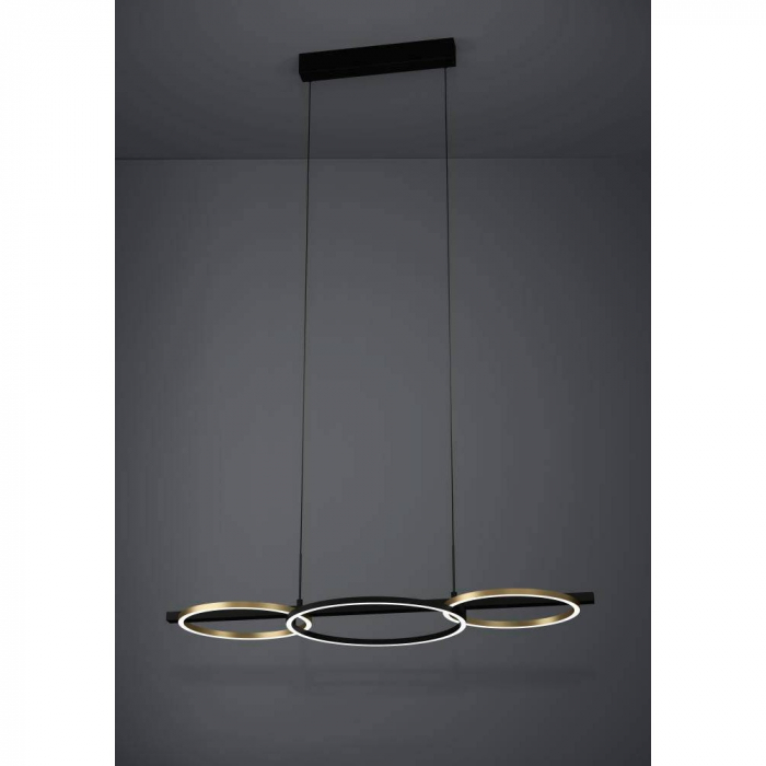 Lustra EGLO LANACERA 390087, LED 2X12,5W;1X15,5W 5850lm 3000K, Negru, Auriu, Alb [2]