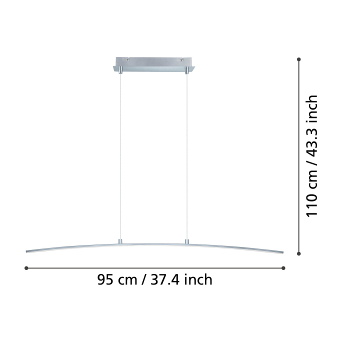 Lustra EGLO Lasana 32048 LED 15W 3000K 1800lm 1400 220-240V,50/60Hz L 900mm x H 1000mm aluminiu/otel crom plastic alb IP20 [5]