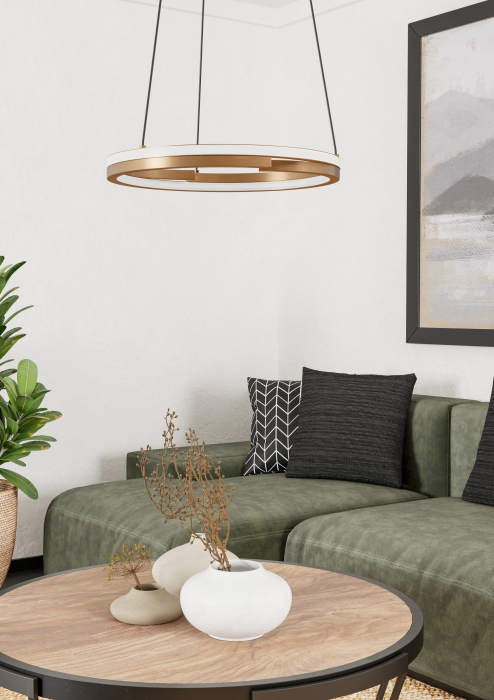 Lustra EGLO Mezzomonte 901826 LED 2X20W 2700-6500K 3200lm 220-240V,50/60Hz H 1100mm x Ø480mm aluminiu/otel negru/bronz plastic alb IP20 [3]