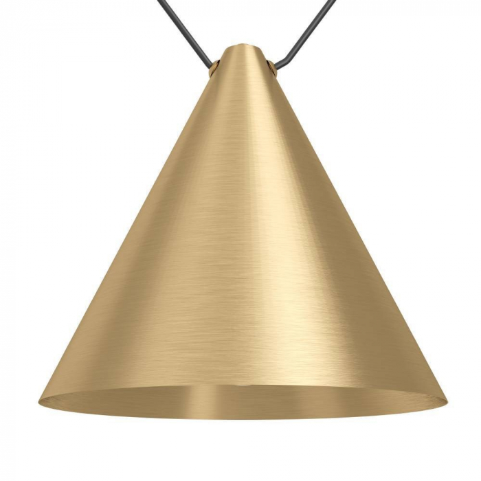 Lustra EGLO NARICES 1 900843 este un corp de iluminat modern cu prinderi suspendate pe cablu si abajoare din metal auriu. [2]