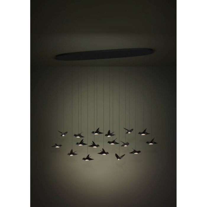 Lustră EGLO PARATEBUENO 390353, 17X3W, 3000K, Oțel, Negru [2]